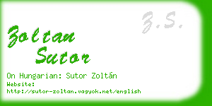 zoltan sutor business card